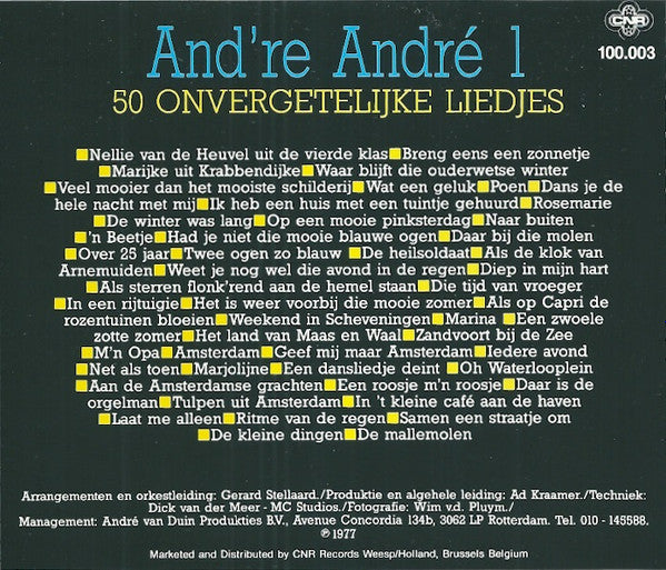 André van Duin : And're André Vol. 1 - 100 Onvergetelijke Liedjes (CD, Album, RE + CD, Album, RE + Box, Comp)