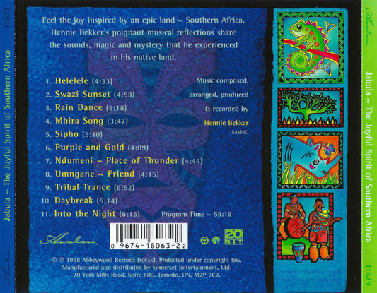 Hennie Bekker : Jabula (The Joyful Spirit Of Southern Africa) (CD, Album)