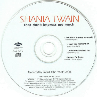 Shania Twain : That Don't Impress Me Much (CD, Single)