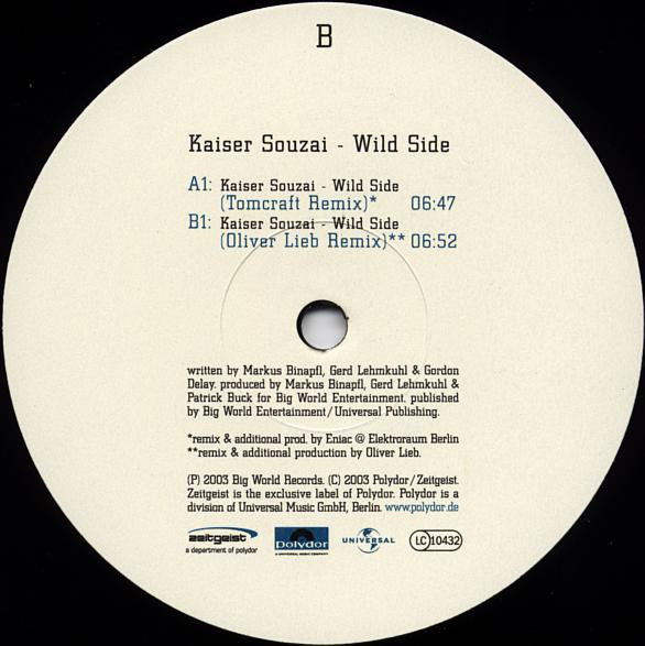 Kaiser Souzai : Wild Side (Remixes) (12")