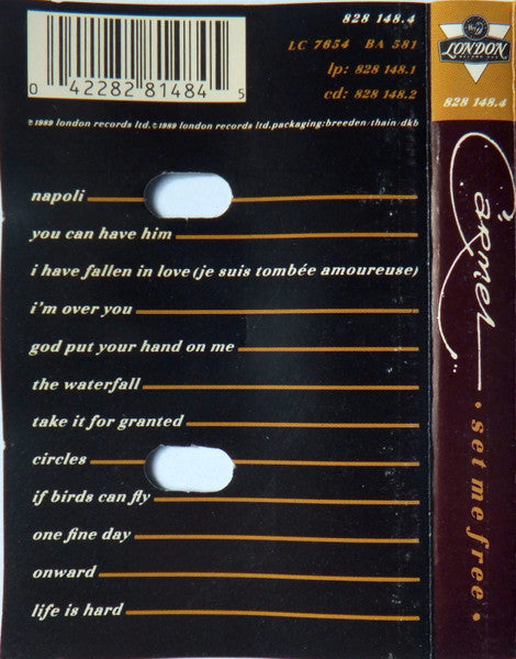 Carmel (2) : Set Me Free (Cass, Album)