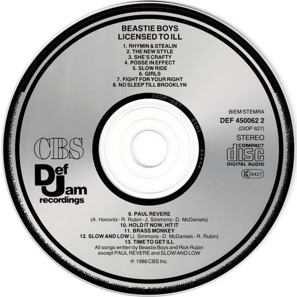 Beastie Boys : Licensed To Ill (CD, Album)