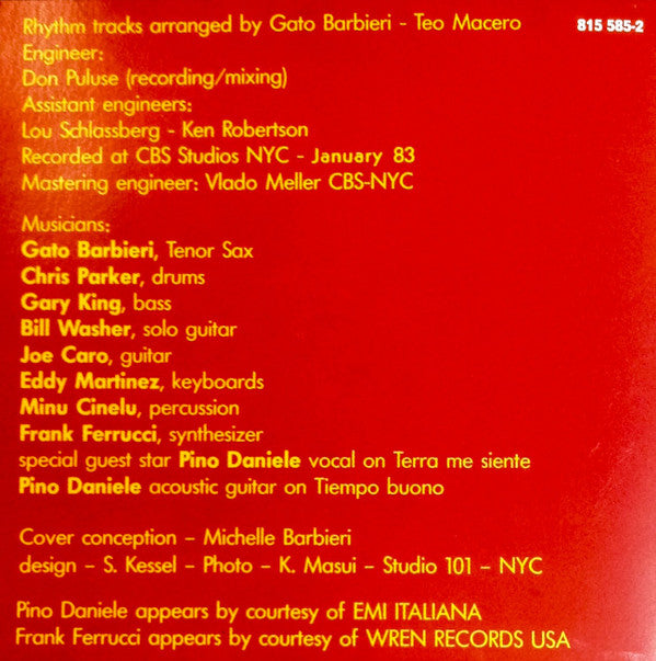 Gato Barbieri : Apasionado (CD, Album)