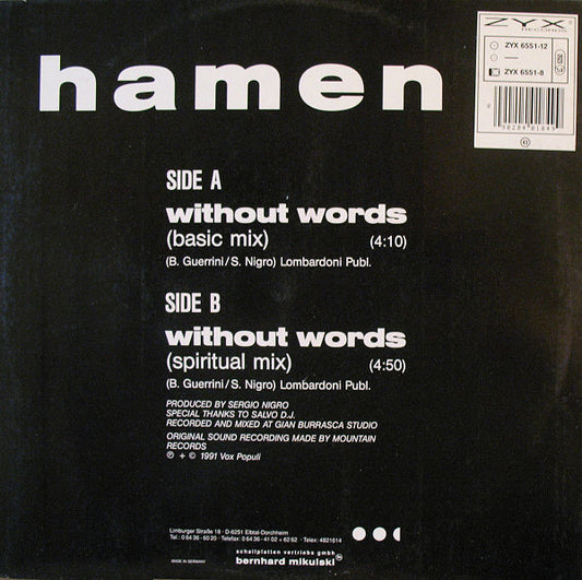 Hamen : Without Words (12")