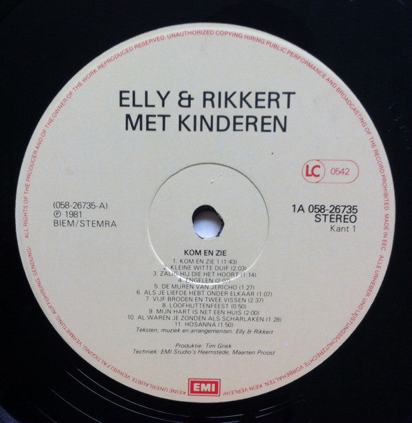 Elly & Rikkert : Kom En Zie (LP, Album)