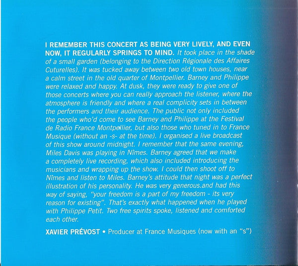 Barney Wilen, Philippe Petit (3) : Flash Back (CD, Album)