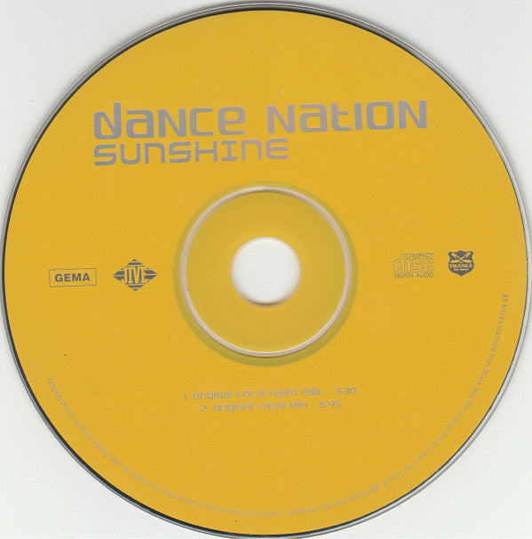 Dance Nation : Sunshine (CD, Single, Car)