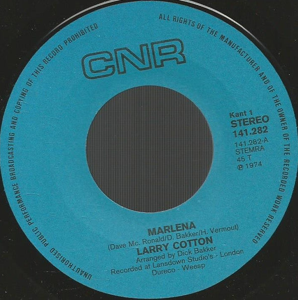 Larry Cotton (2) : Marlena (7", Single)