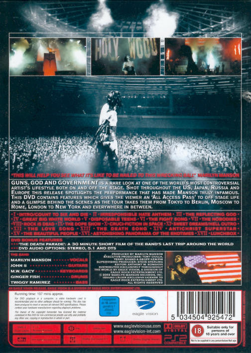 Marilyn Manson : Guns, God And Government World Tour (DVD-V, PAL)