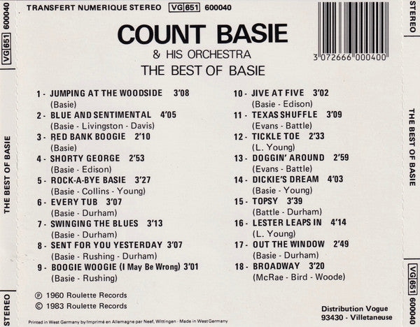 Count Basie Orchestra : The Best Of Basie (CD, Comp)