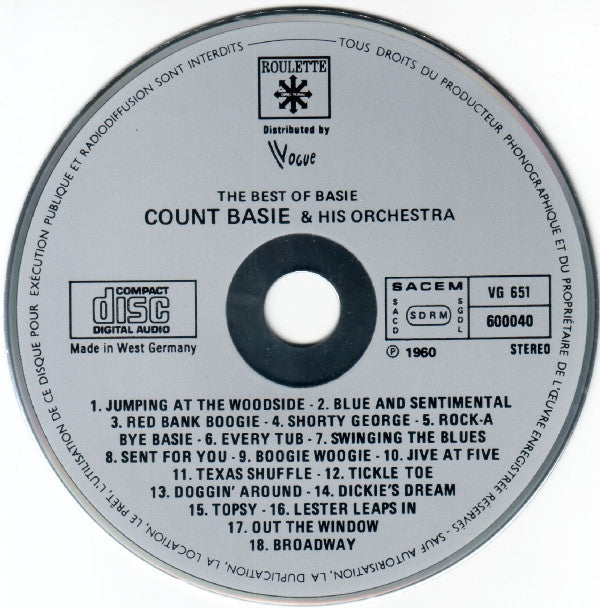 Count Basie Orchestra : The Best Of Basie (CD, Comp)