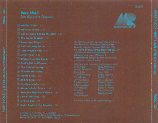 Rory Block : Best Blues And Originals (CD, Comp)