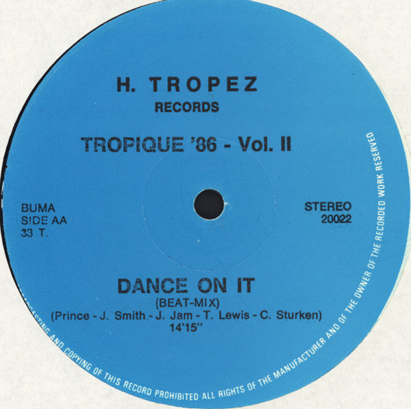 Various : Les Tropiques '86 - Vol. II (12", Mixed, Unofficial)