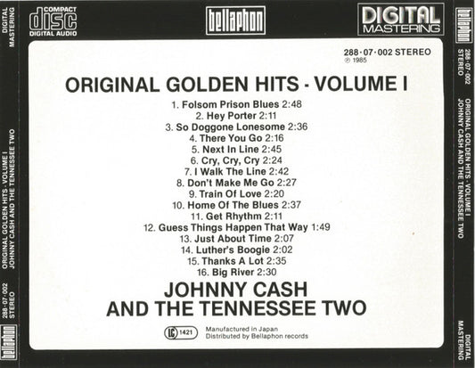 Johnny Cash & The Tennessee Two : Original Golden Hits Volume I (CD, Comp)