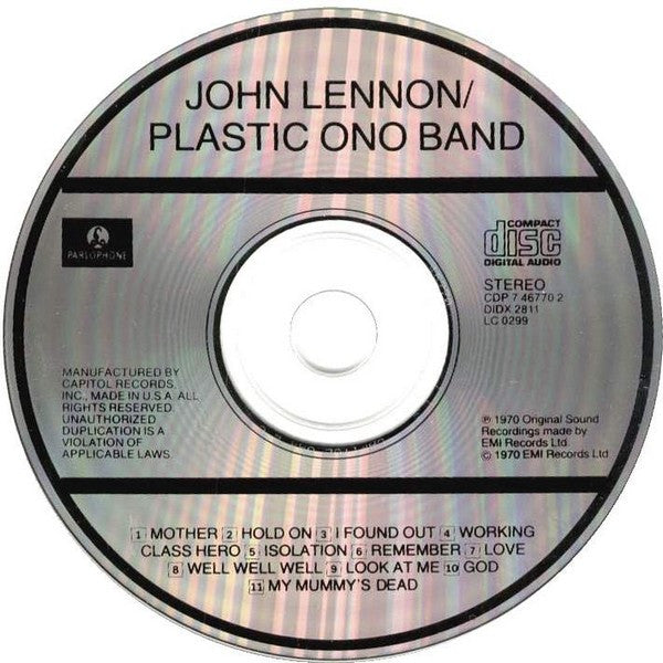 John Lennon / The Plastic Ono Band : John Lennon / Plastic Ono Band (CD, Album, RE)