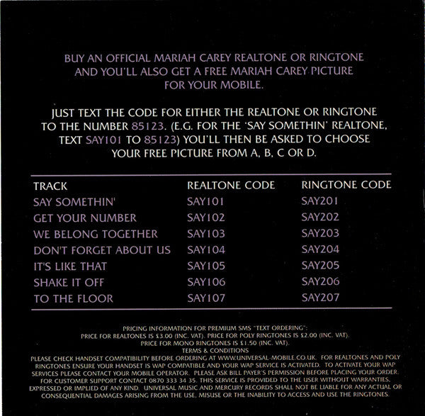 Mariah Carey Feat. Snoop Dogg : Say Somethin' (DVD-V, Single, PAL)