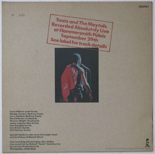 Toots & The Maytals : Live At The Palais 29.9.80 (Limited Edition Pre-Release Copy) (LP, Ltd, Num)
