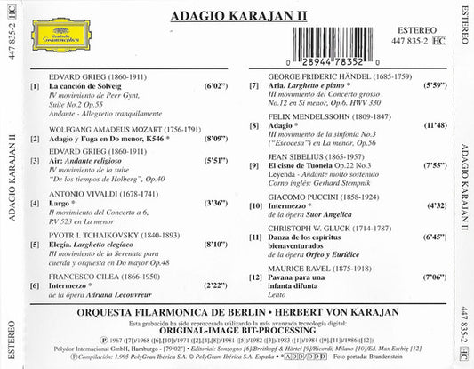 Berliner Philharmoniker - Herbert von Karajan : Adagio Karajan II (CD, Comp)