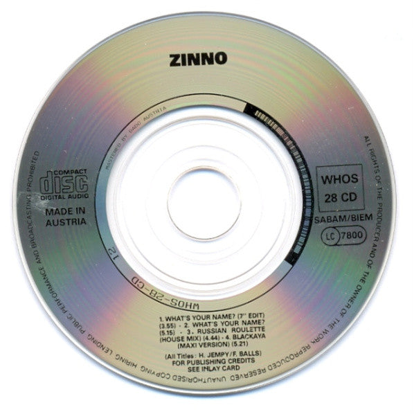 Zinno : What's Your Name? - The Return (CD, Mini)