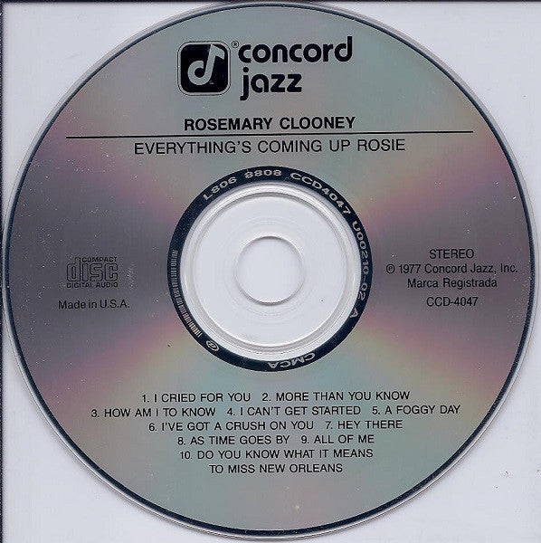 Rosemary Clooney : Everything's Coming Up Rosie (CD, Album, RE)