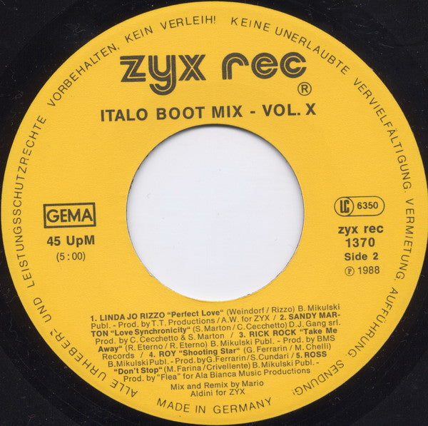 Various : Italo Boot Mix Vol. 10 (7", Single, Mixed)