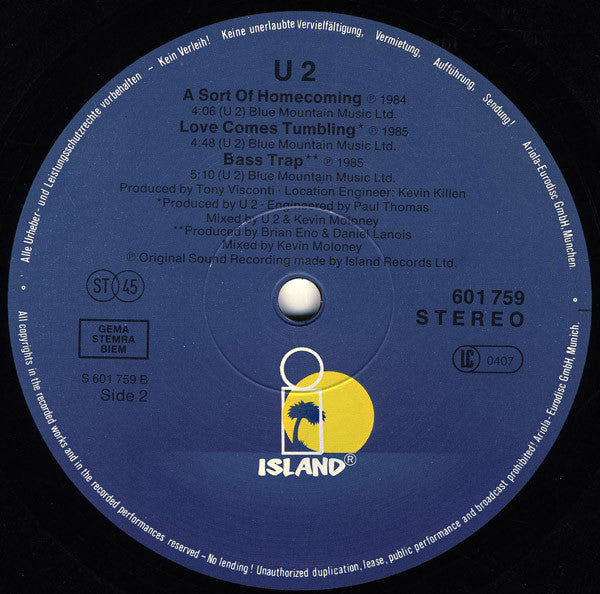 U2 : The Unforgettable Fire (12", Maxi)