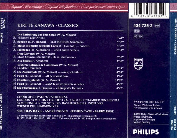 Kiri Te Kanawa : Classics (CD, Comp)