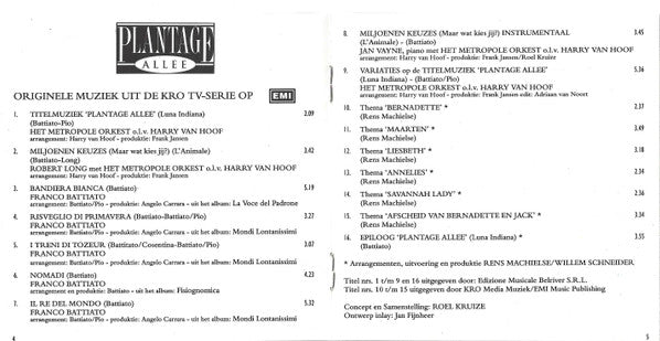 Rens Machielse - Metropole Orchestra o.l.v Harry van Hoof : Plantage Allee (Originele Muziek Uit De KRO-TV Serie) (CD, Album)