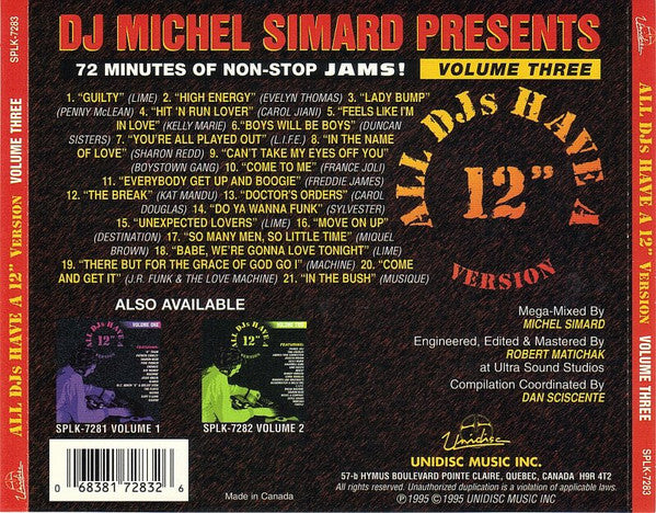 Michel Simard : All DJs Have A 12" Version Volume Three (CD, Comp, Mixed)