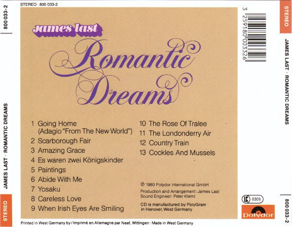 James Last : Romantic Dreams (CD, Album, RE)