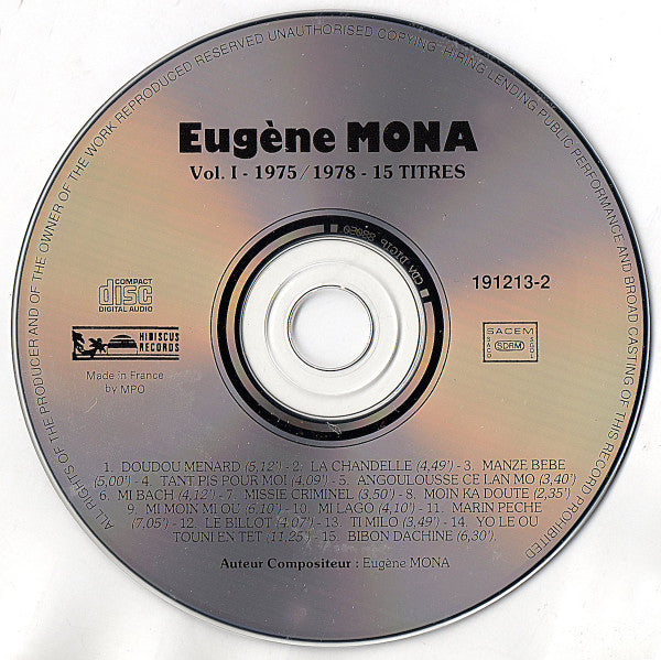 Eugène Mona : Vol. 1 1975 - 1978 (CD, Album, Comp)