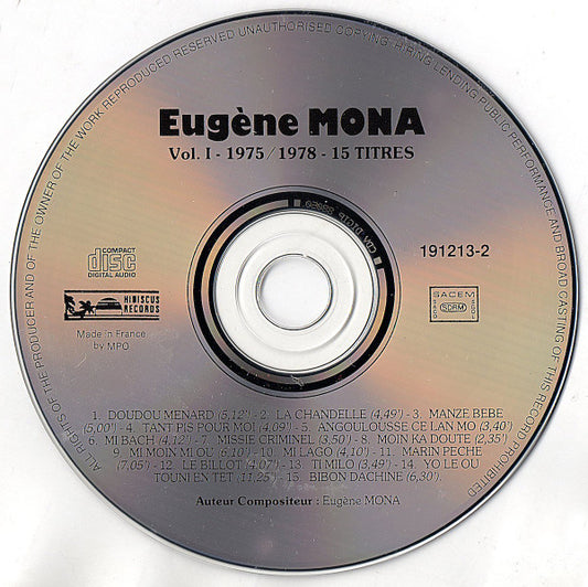 Eugène Mona : Vol. 1 1975 - 1978 (CD, Album, Comp)
