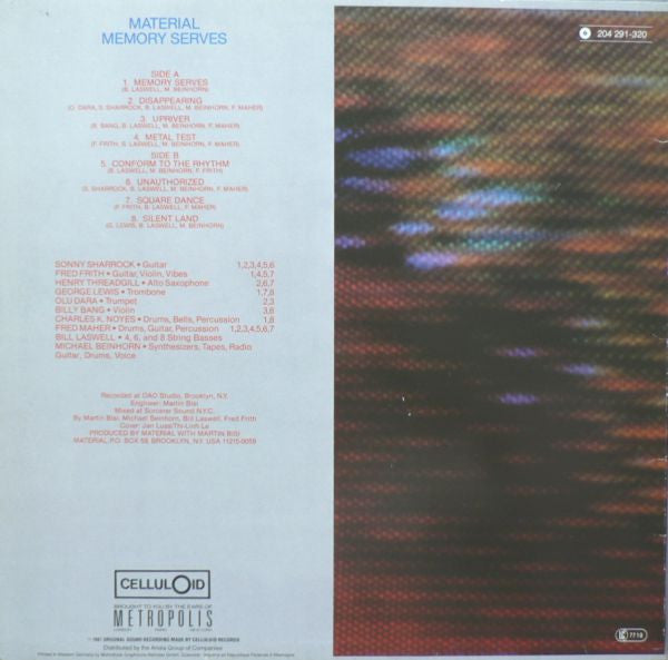 Material : Memory Serves (LP, Album)
