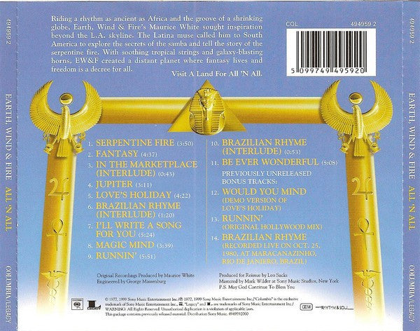 Earth, Wind & Fire : All 'N' All (CD, Album, RE)