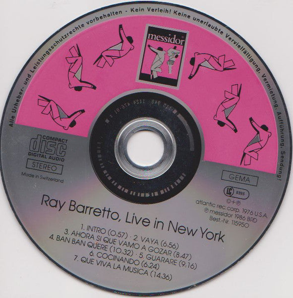 Ray Barretto : Tomorrow: Barretto Live (CD, Album, RE)