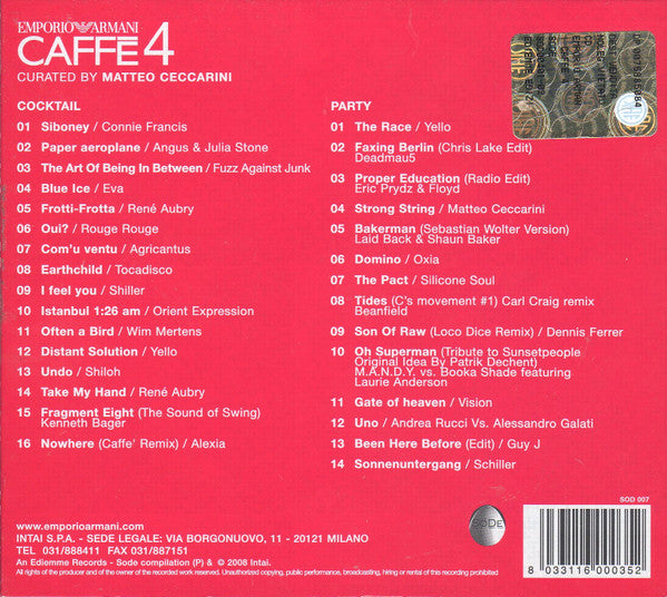 Various : Emporio Armani Caffè 4 (2xCD, Comp, Mixed)