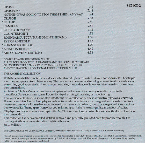 The Art Of Noise : The Ambient Collection (CD, Comp, Mixed)