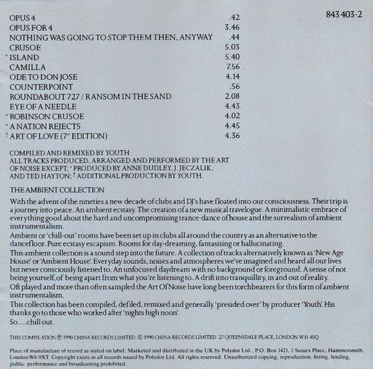 The Art Of Noise : The Ambient Collection (CD, Comp, Mixed)