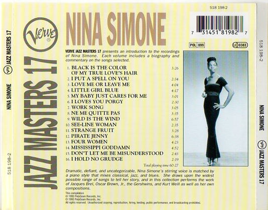 Nina Simone : Verve Jazz Masters 17 (CD, Comp)
