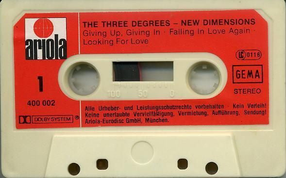 The Three Degrees : New Dimensions (Cass, Album)