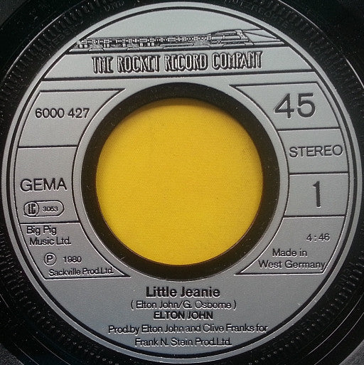 Elton John : Little Jeanie (7", Single)