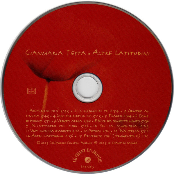 Gianmaria Testa : Altre Latitudini (CD, Album, Dig)