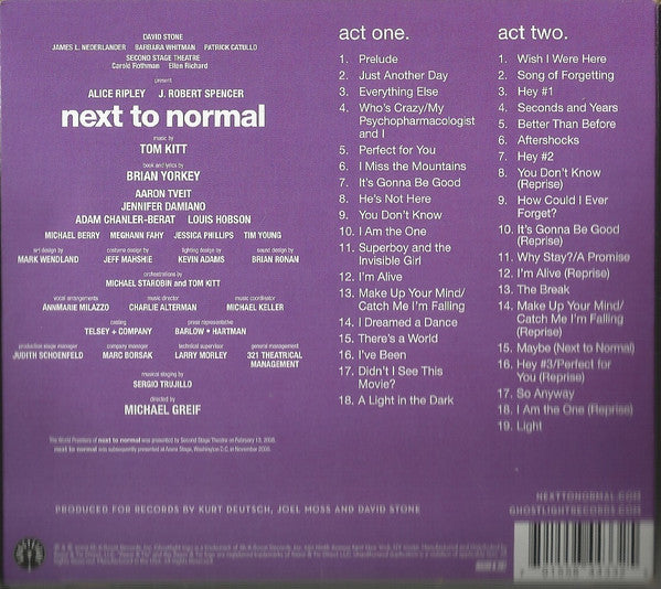 Various : Next To Normal (Original Broadway Cast Recording) (2xCD, Album)