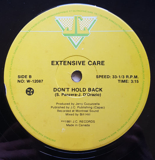 Extensive Care : Don't Hold Back (12")