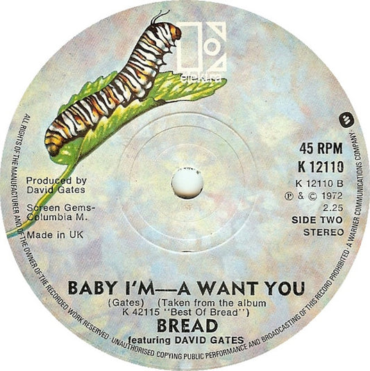 Bread Featuring David Gates : The Guitar Man (7", Sol)
