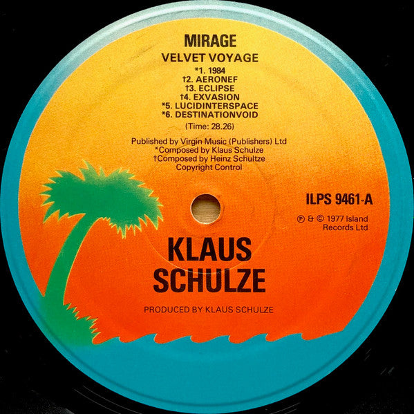 Klaus Schulze : Mirage (LP, Album, Gat)