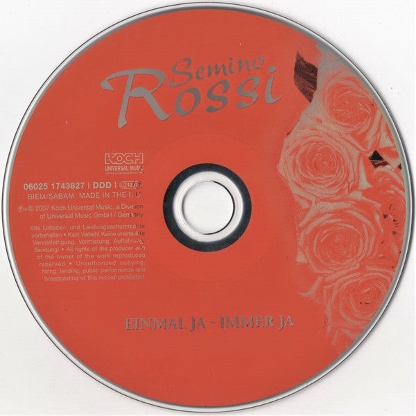 Semino Rossi : Einmal Ja - Immer Ja (CD, Album)
