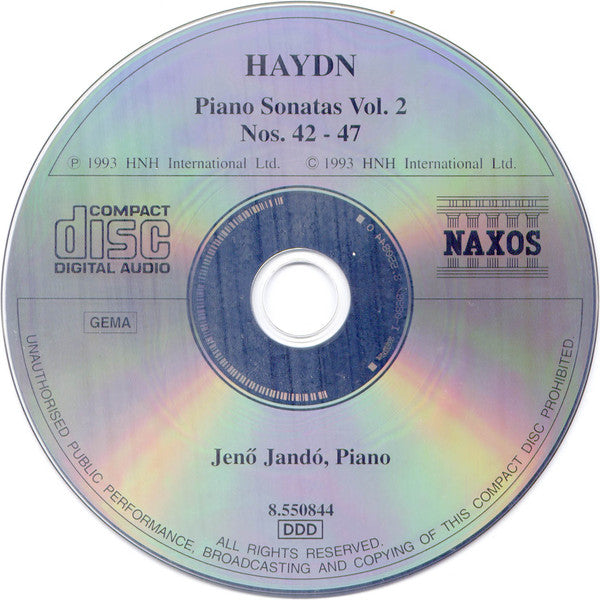 Joseph Haydn - Jenö Jandó : Piano Sonatas Vol. 2 (Nos. 42 - 47) (CD, RE)