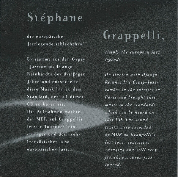 Stéphane Grappelli Trio : I Got The World On A String (CD, Album)