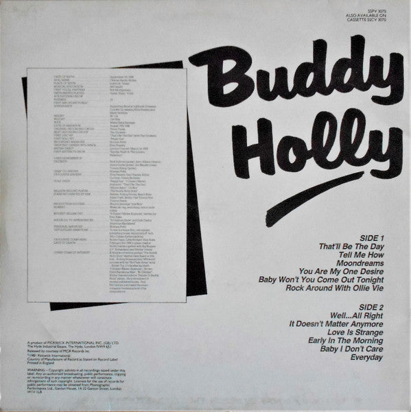 Buddy Holly : Buddy Holly (LP, Comp, RE)